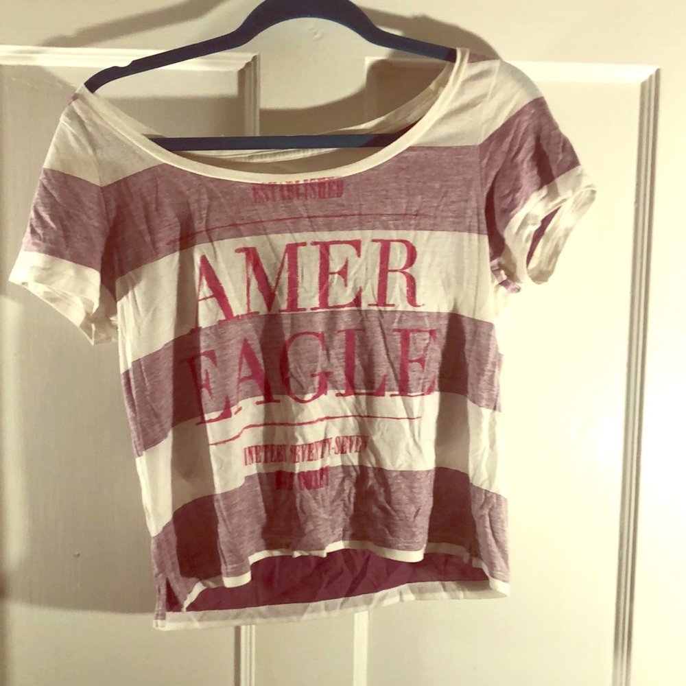 AE striped logo crop top